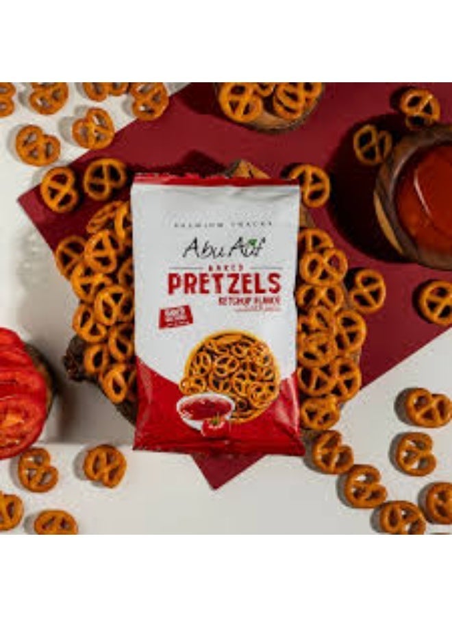 أبو عوف بريتزل مخبوز بنكهة الكاتشب – 15 عبوة × 70 جم | وجبة خفيفة مقرمشة - Image 2